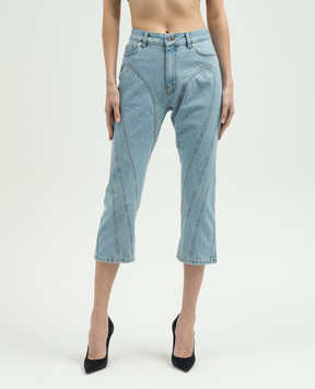 Thierry Mugler Blue denim capris 24S6PA0426247