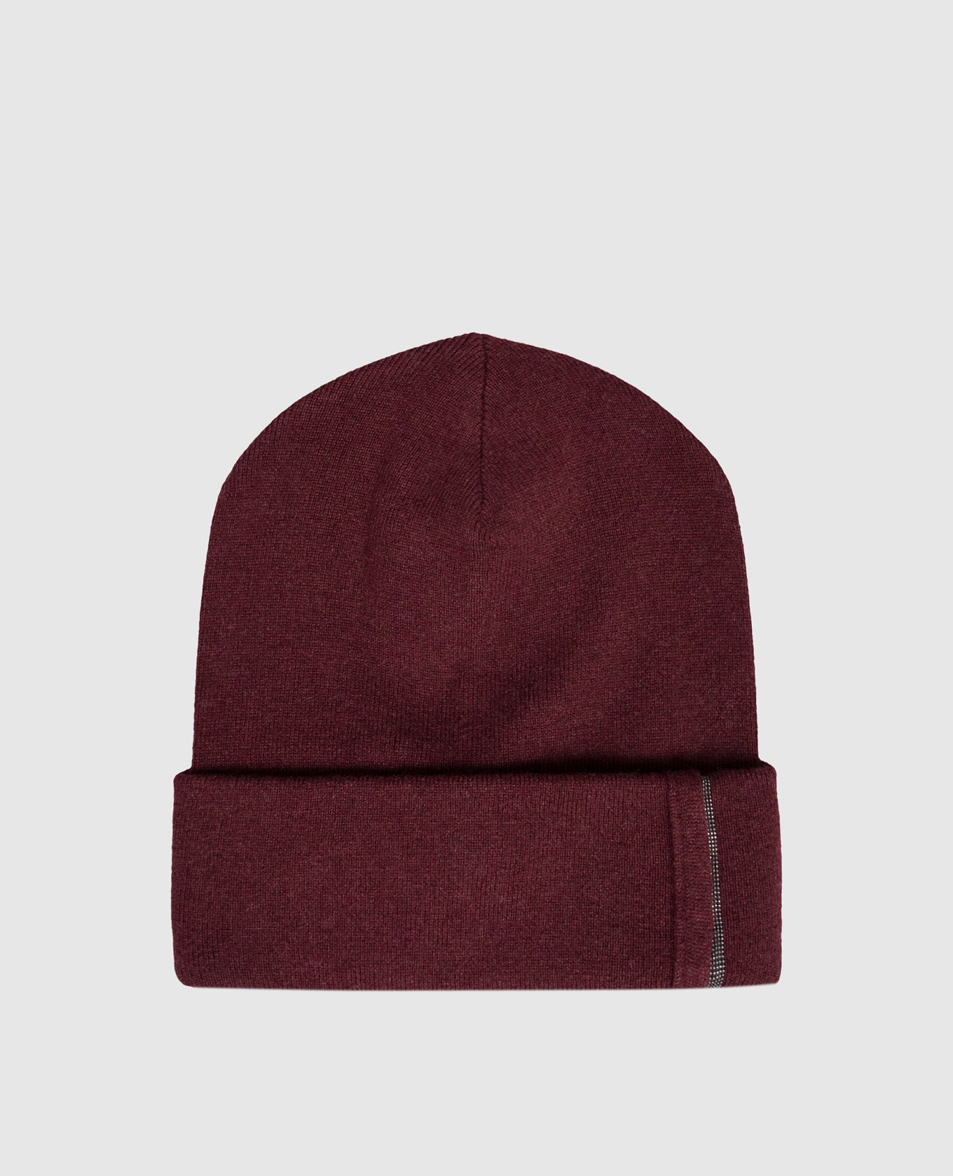 Burgundy cashmere hat with monil chain Brunello Cucinelli