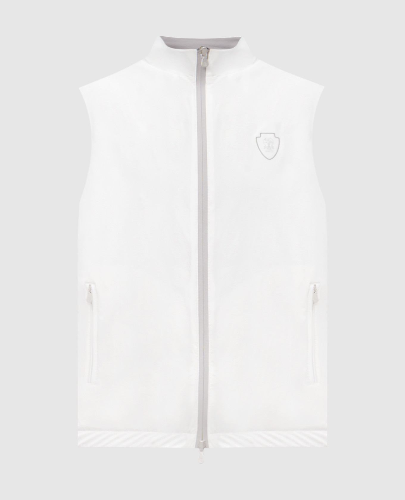 

Reversible vest with emblem Brunello Cucinelli, White