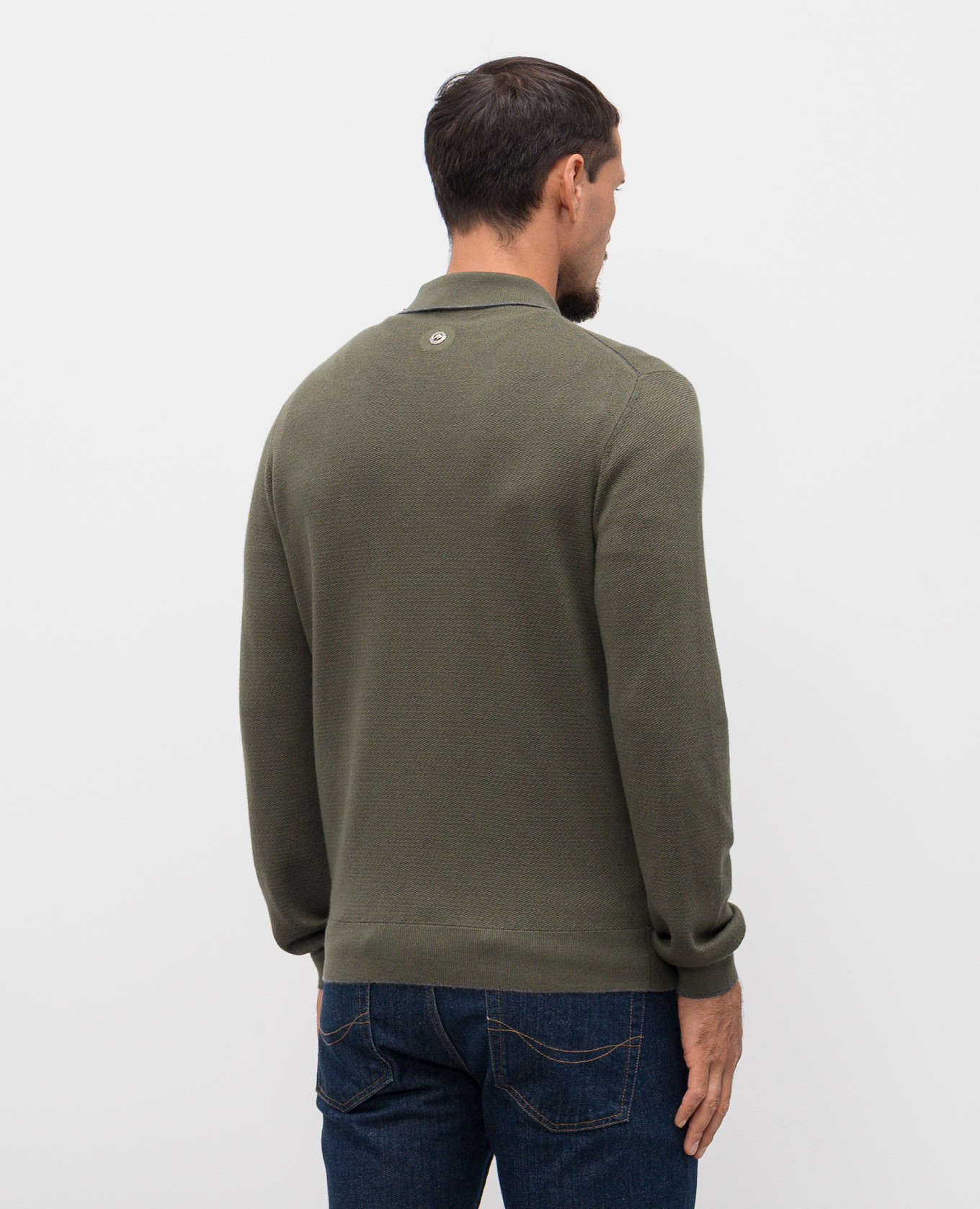 

Green cashmere and silk polo shirt Stefano Ricci