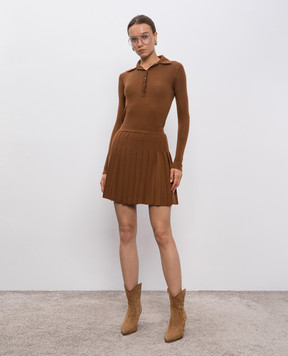 Ermanno Scervino Brown wool polo shirt D475M341IVH
