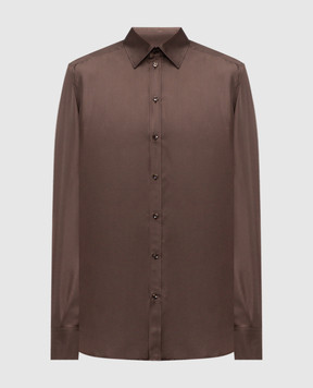Dolce&Gabbana Brown silk shirt G5MM4TFU10S