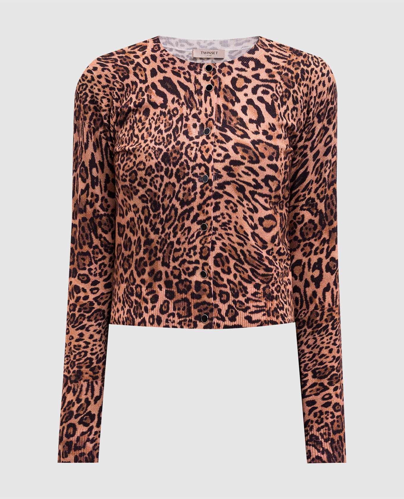 Brown animal print top and cardigan set Twinset