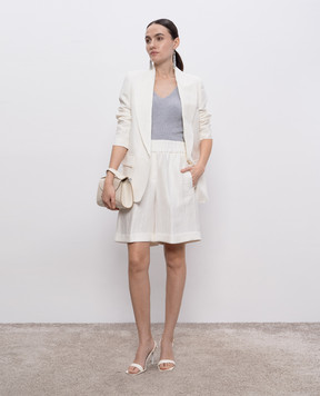 Peserico Beige linen jacket with a harvester effect S0111600660