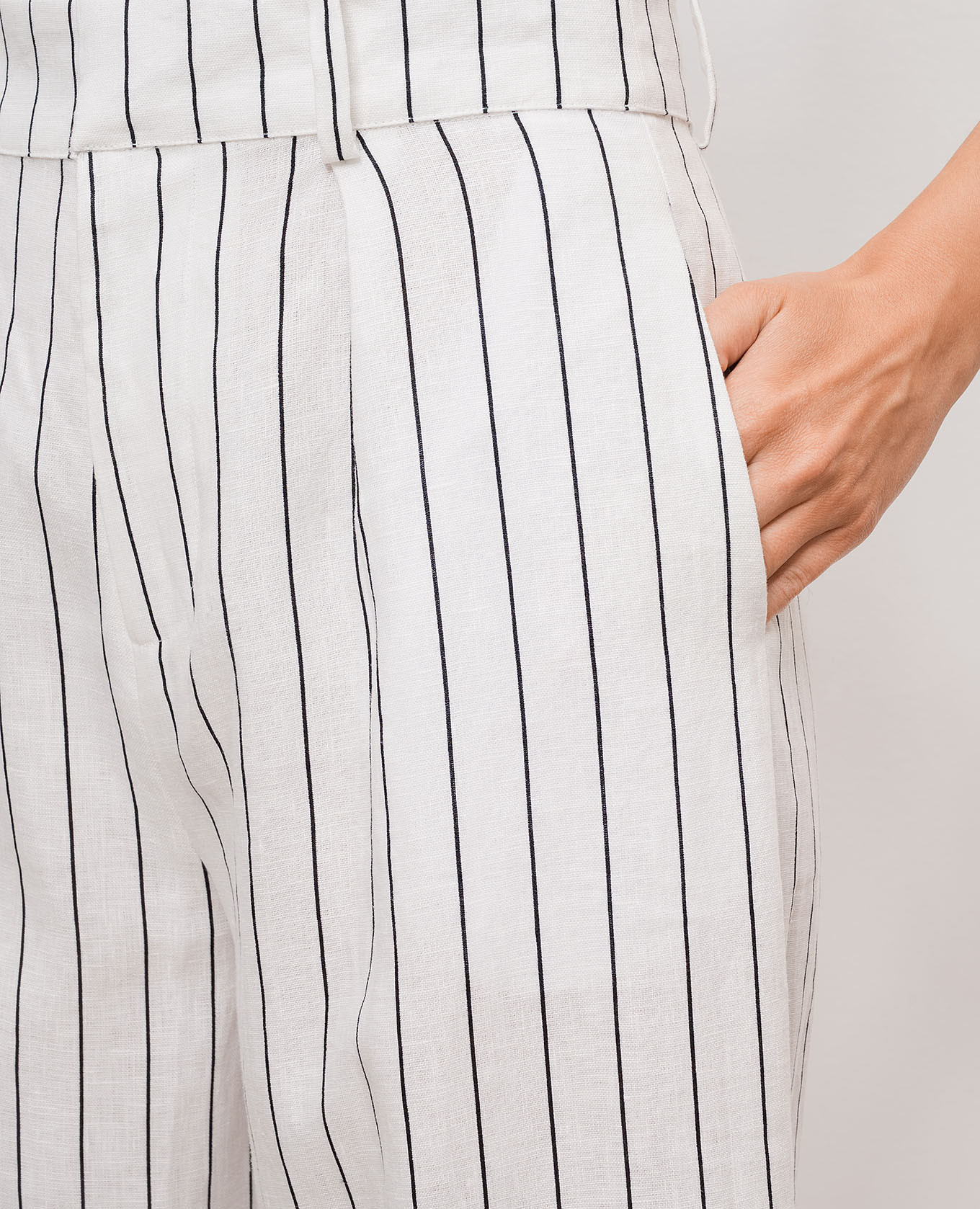

Ida Trani white striped linen pants Faithfull