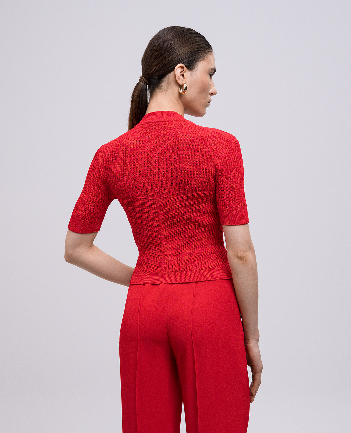 

Red patterned short-sleeved cardigan Balmain