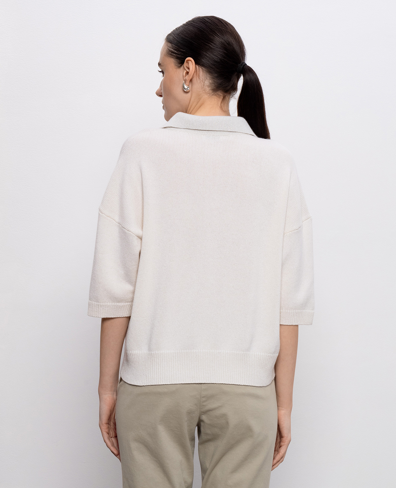

Beige wool, silk and cashmere top Peserico