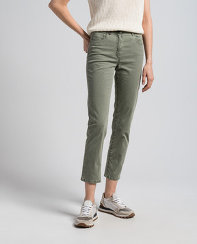 Peserico Green pants with logo P04977T302481