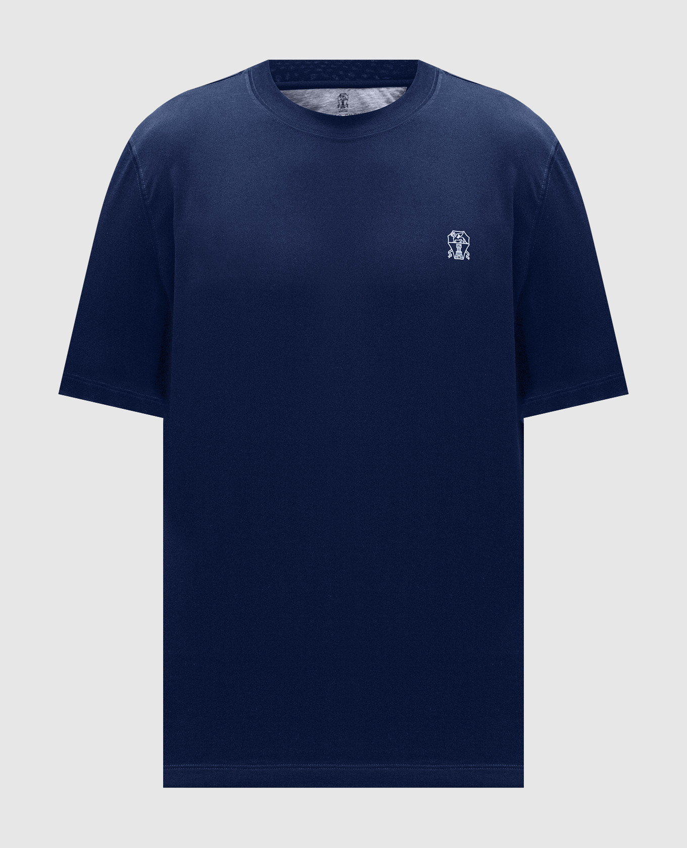 Brunello Cucinelli - Blue T-shirt with logo emblem print