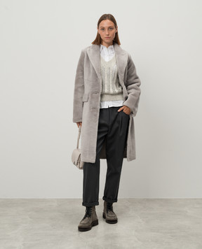 Babe Pay Pls Gray sheepskin coat 2130MERINO