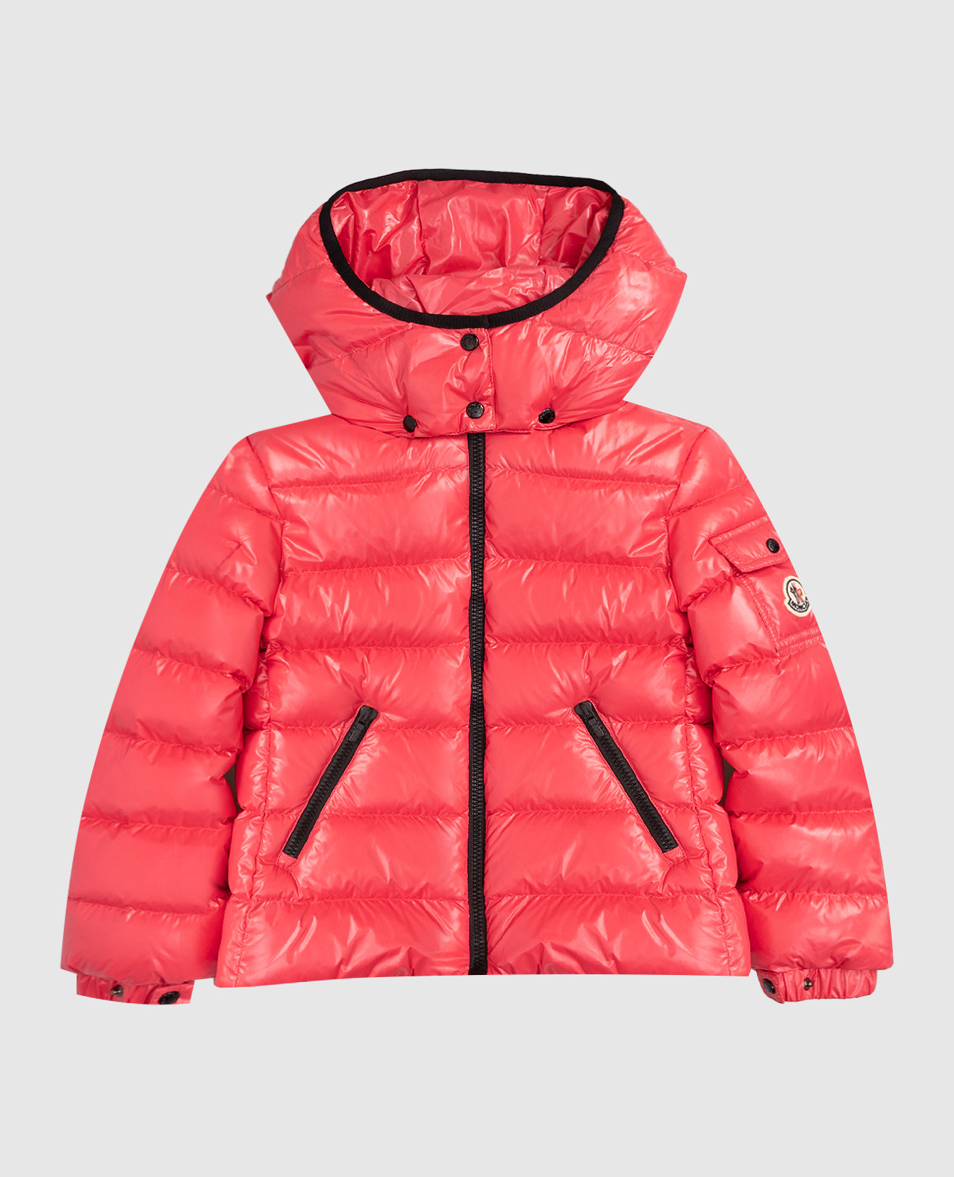 Children&#39;s pink down jacket with logo patch Moncler ENFANT