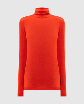 Jil Sander Orange wool golf with logo J40GC0020J70021