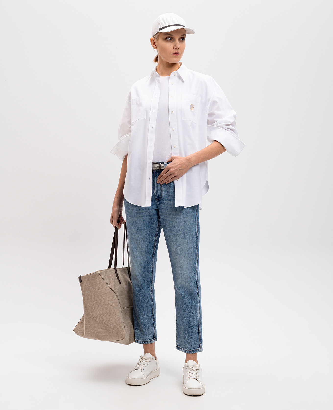 

Blue jeans with logo Brunello Cucinelli