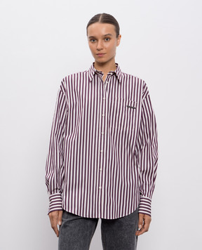 Brunello Cucinelli Striped shirt with monil chain MW601NB206
