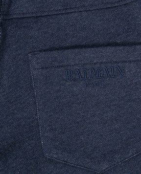 Balmain Children's blue pants with logo embroidery BX6Q70Z33031214