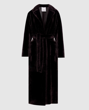 Rindi Brown sheepskin coat with belt 319SH025