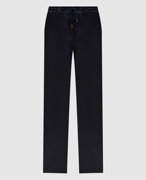CAPOBIANCO Blue pants made of wool 17M805WR005056
