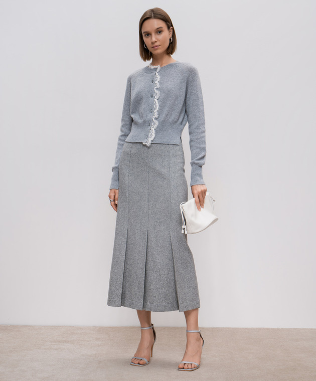 Ermanno Scervino - Gray pleated midi skirt with wool