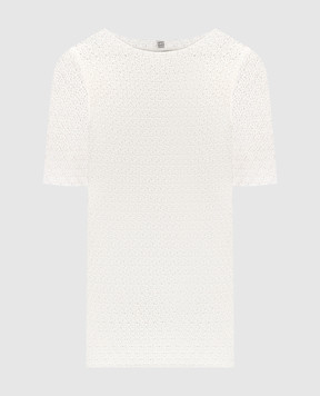 Toteme White openwork T-shirt 242WRT2837YA0040