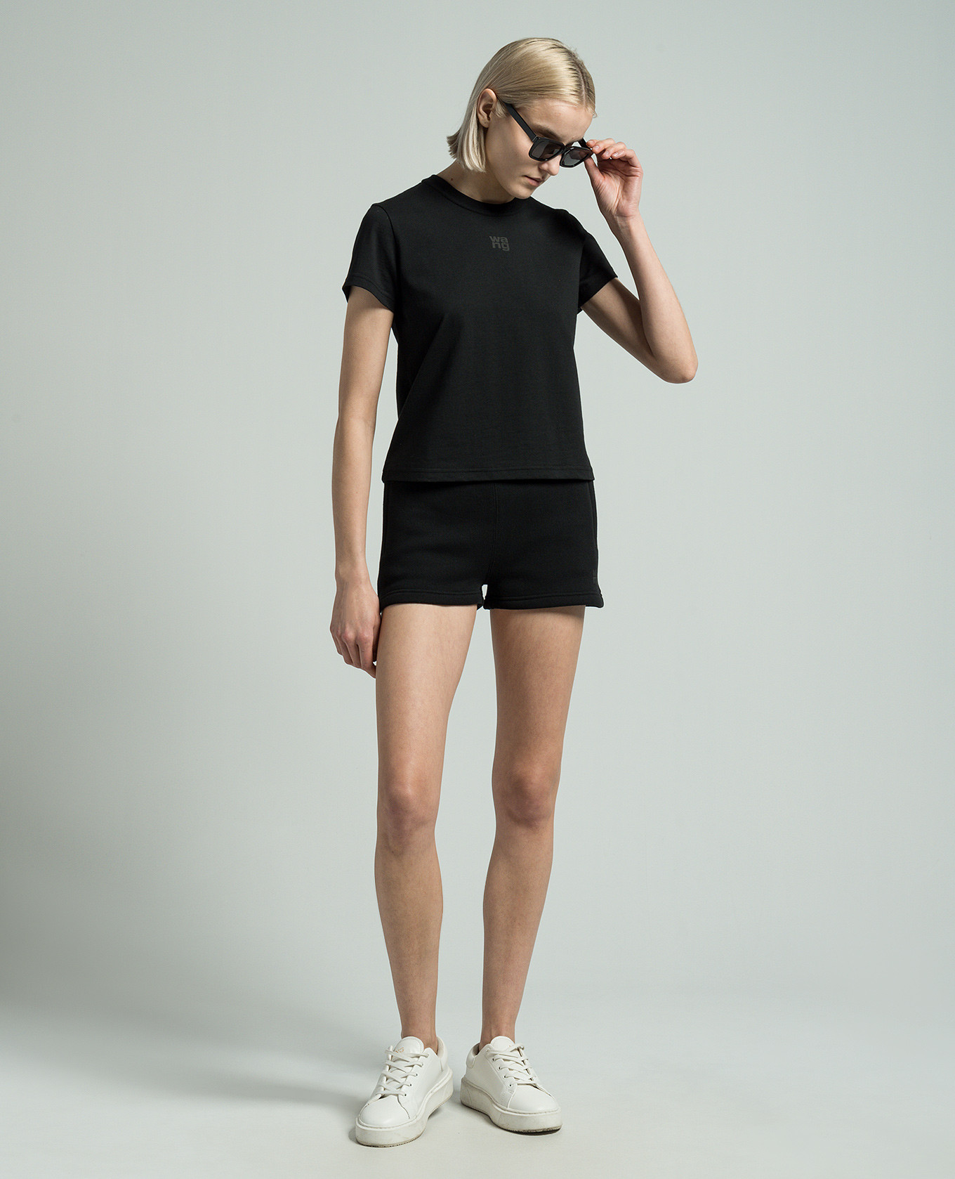 

Black shorts with textured logo Alexander Wang