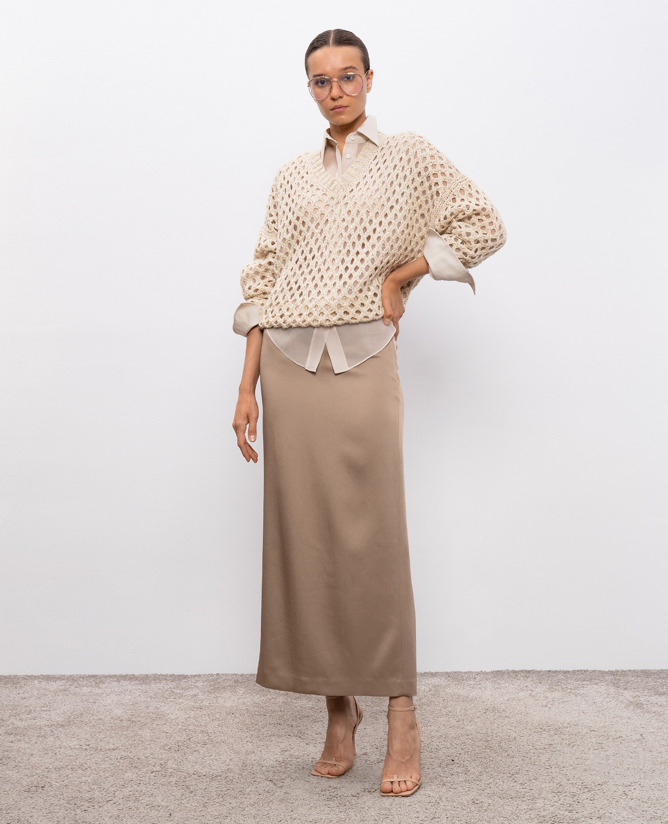 

Brown midi skirt Brunello Cucinelli