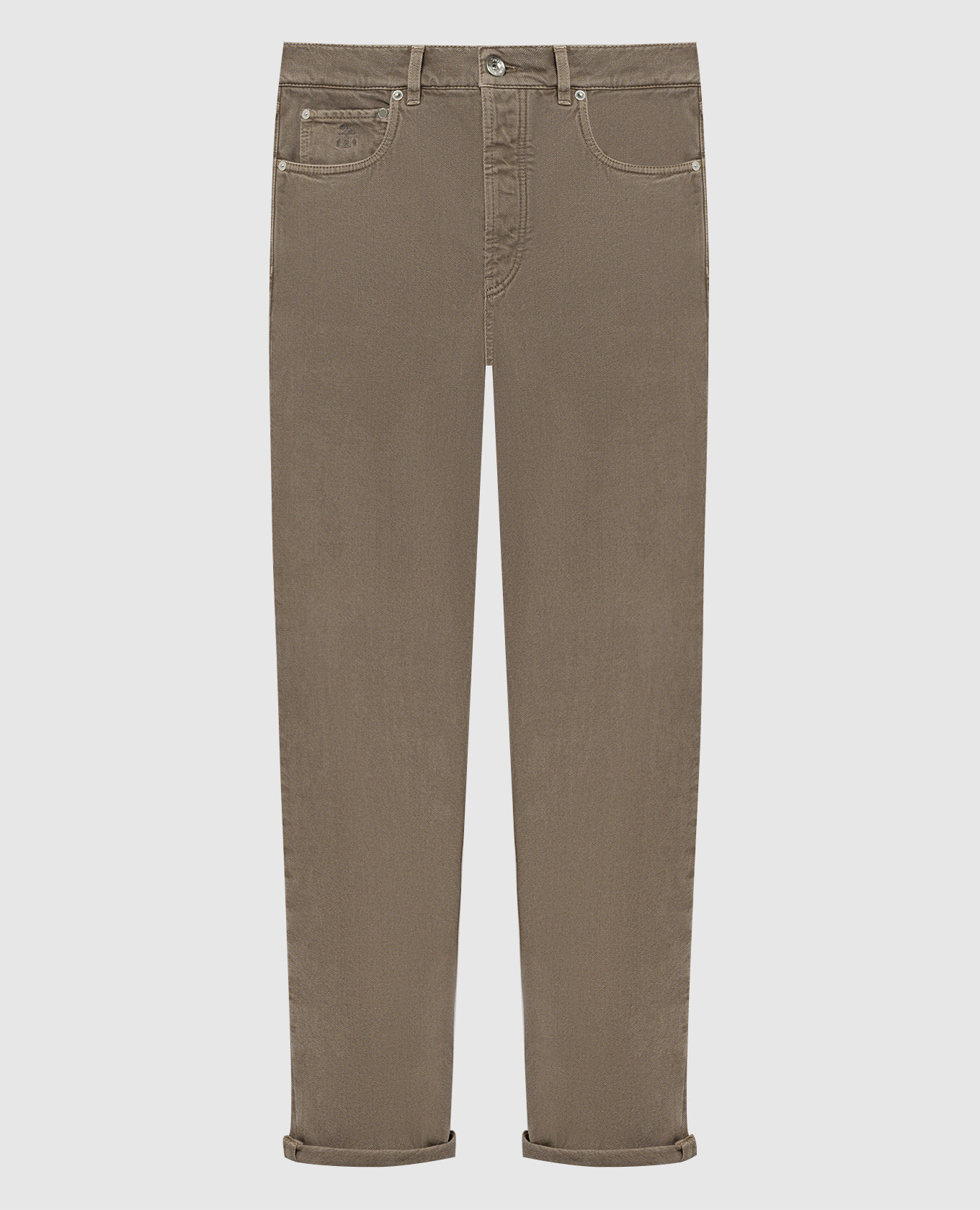 

Beige jeans with logo patch Brunello Cucinelli