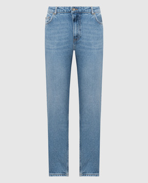 Twinset Blue distressed jeans with logo 241TP262A