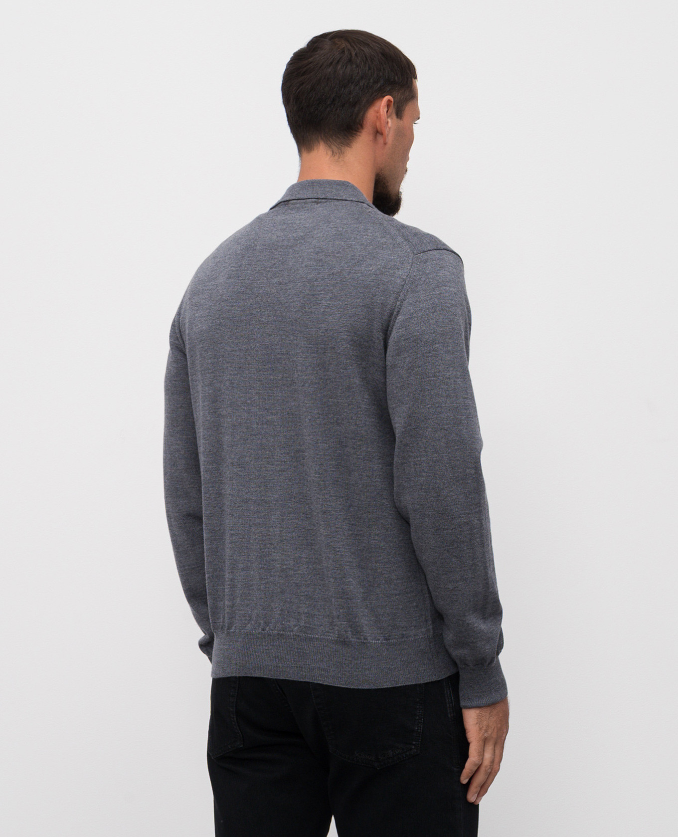 

Grey merino wool polo shirt Cashmere&Whiskey