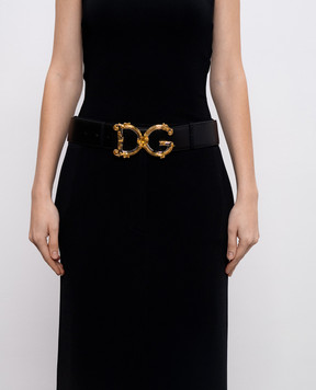 Dolce&Gabbana Black leather belt with monogram logo BE1336AZ831