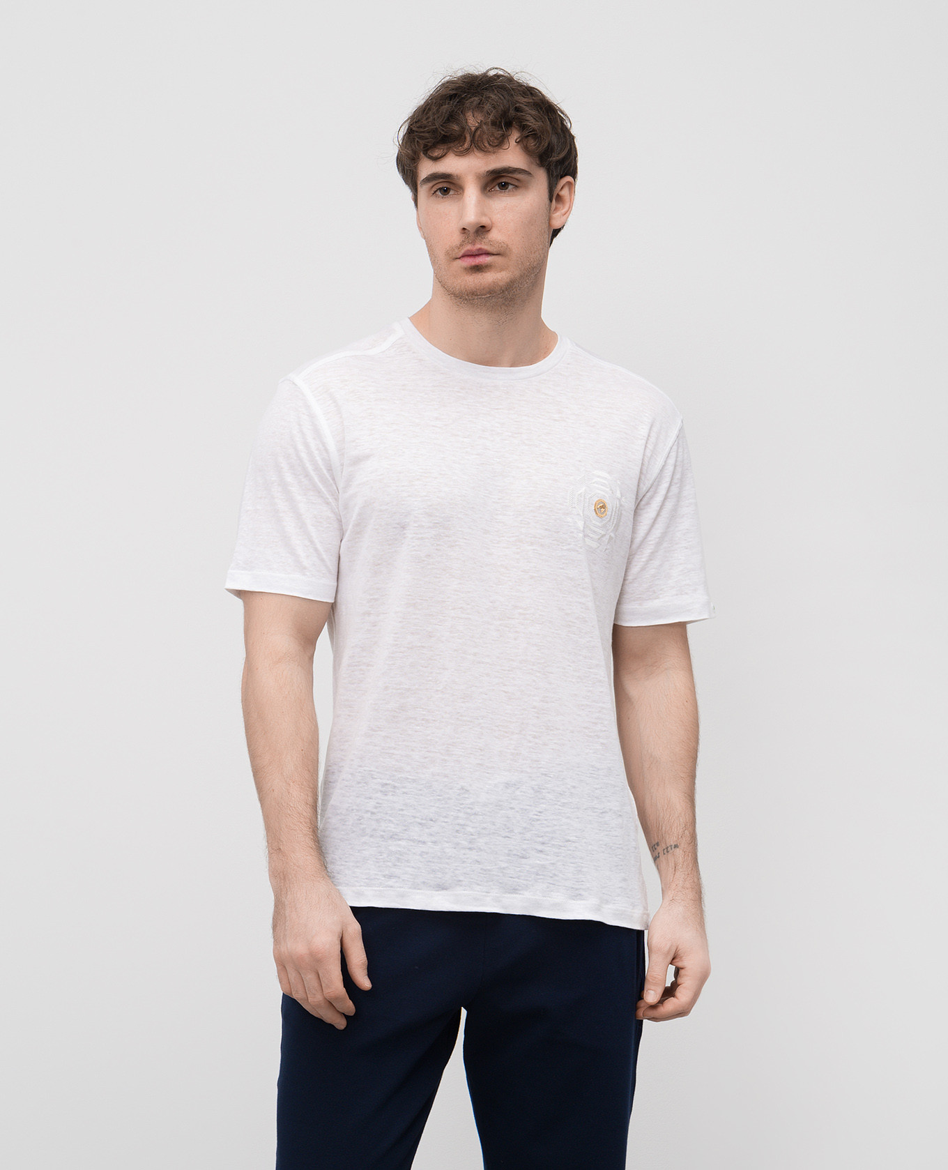 

White linen T-shirt Stefano Ricci