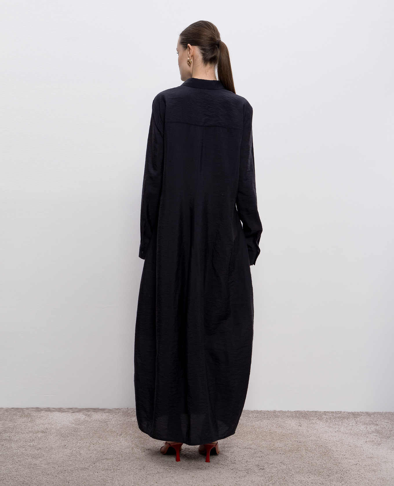 

Black shirt dress with silk Toteme