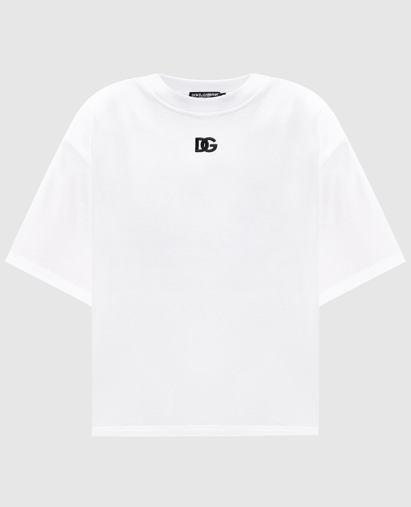 

White T-shirt with embroidered monogram logo Dolce&Gabbana