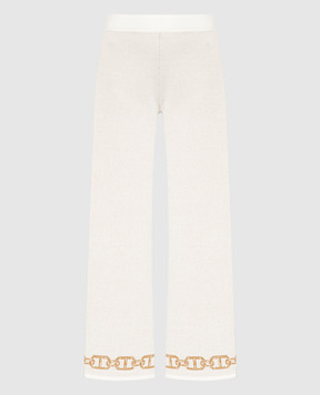 Twinset White logo lurex pants 241TP3521