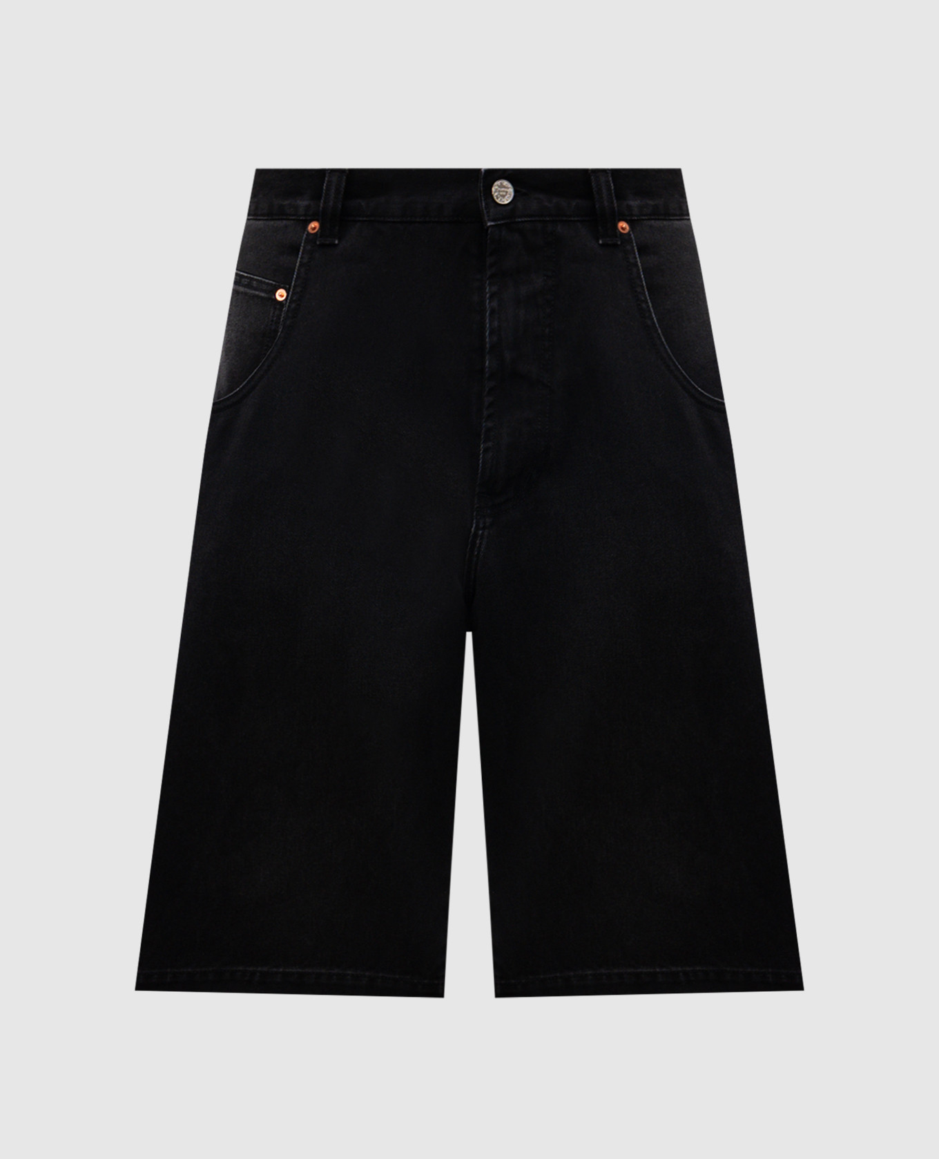 Black distressed denim shorts Vetements