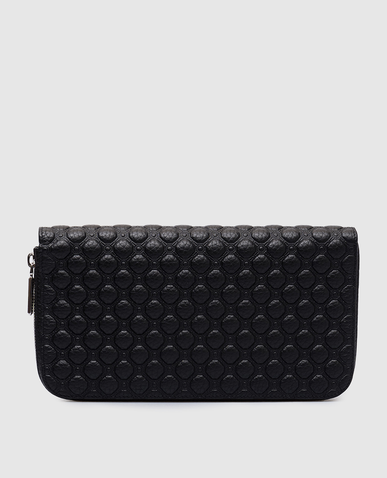 Black leather wallet with a metal emblem in the form of an eagle head Stefano Ricci 2