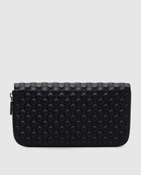 Stefano Ricci Black leather wallet with a metal emblem in the form of an eagle head PP312GPVD1VD