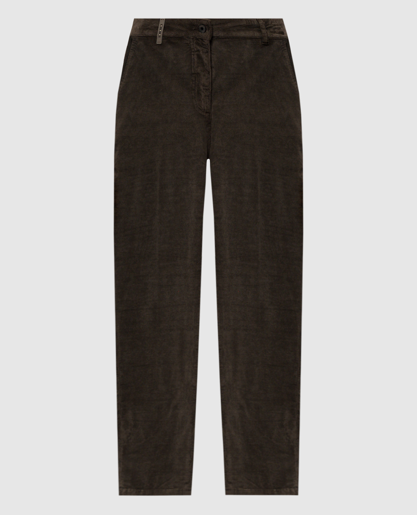 

Brown corduroy pants with logo Peserico