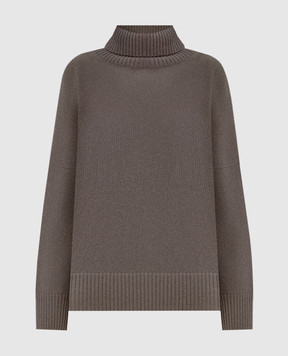 Simonetta Ravizza Malaga brown cashmere sweater F05KN73T10