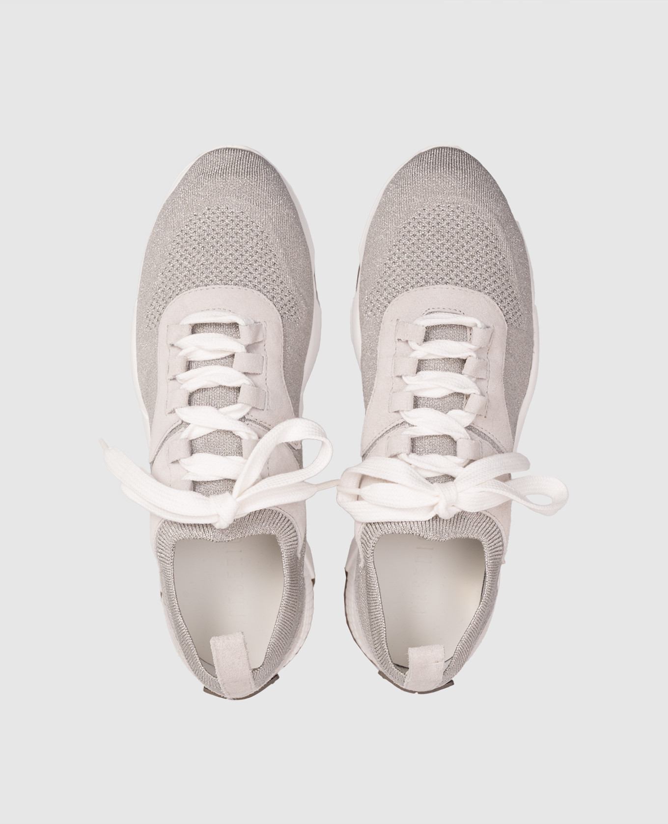 

Gray sneakers with lurex Peserico, Silver