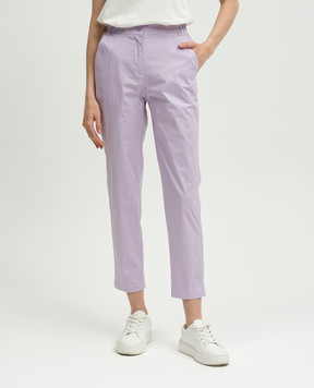 Twinset Purple pants with metallic logo 241AT208D