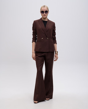 Twinset Brown flared pants with linen 251LL2BHH