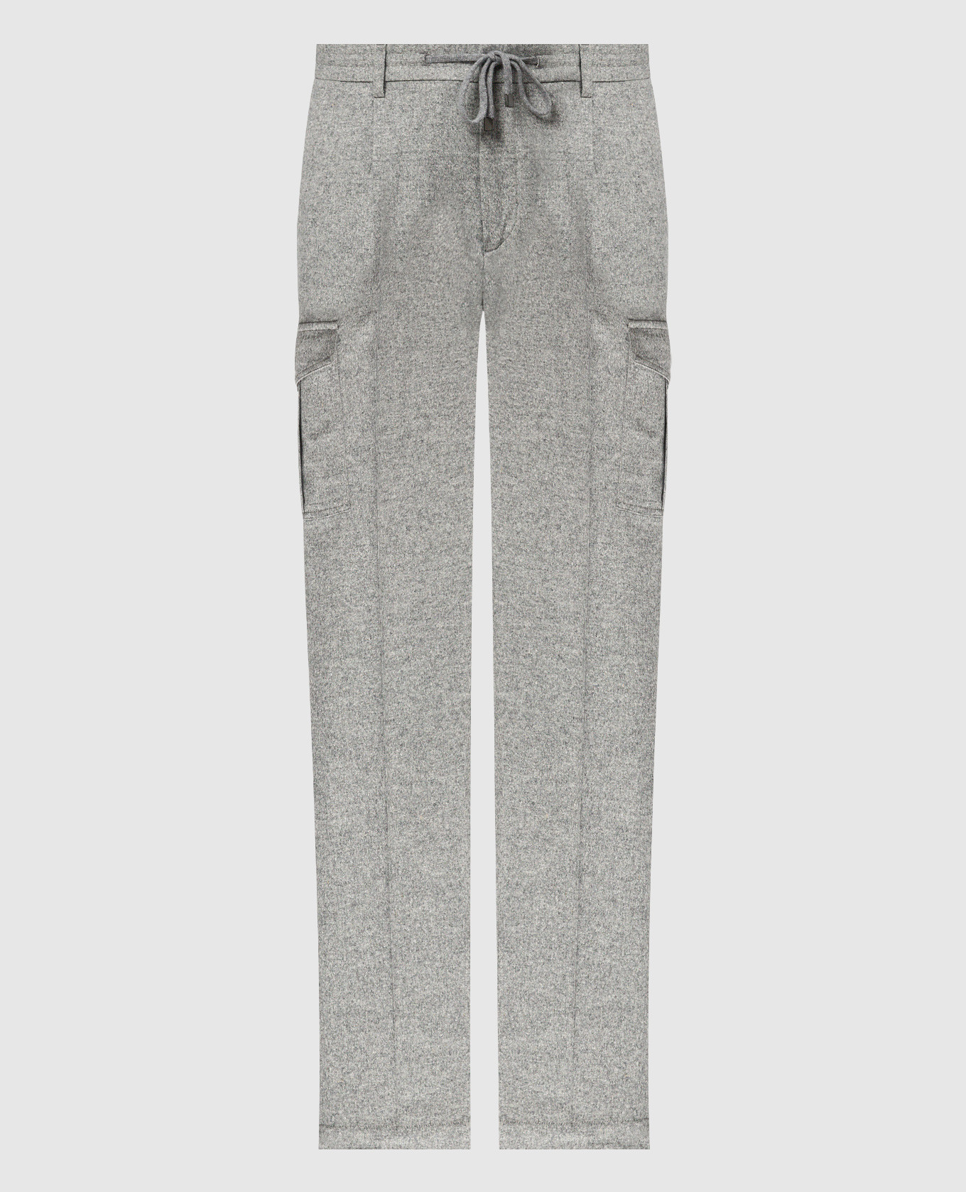 

Gray melange wool, silk and cashmere cargo pants Peserico, Grey