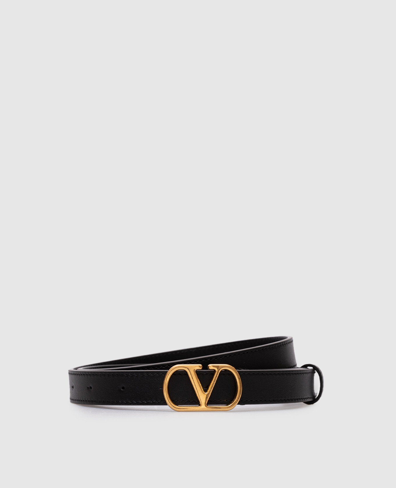 

Black leather belt with VLogo emblem Valentino