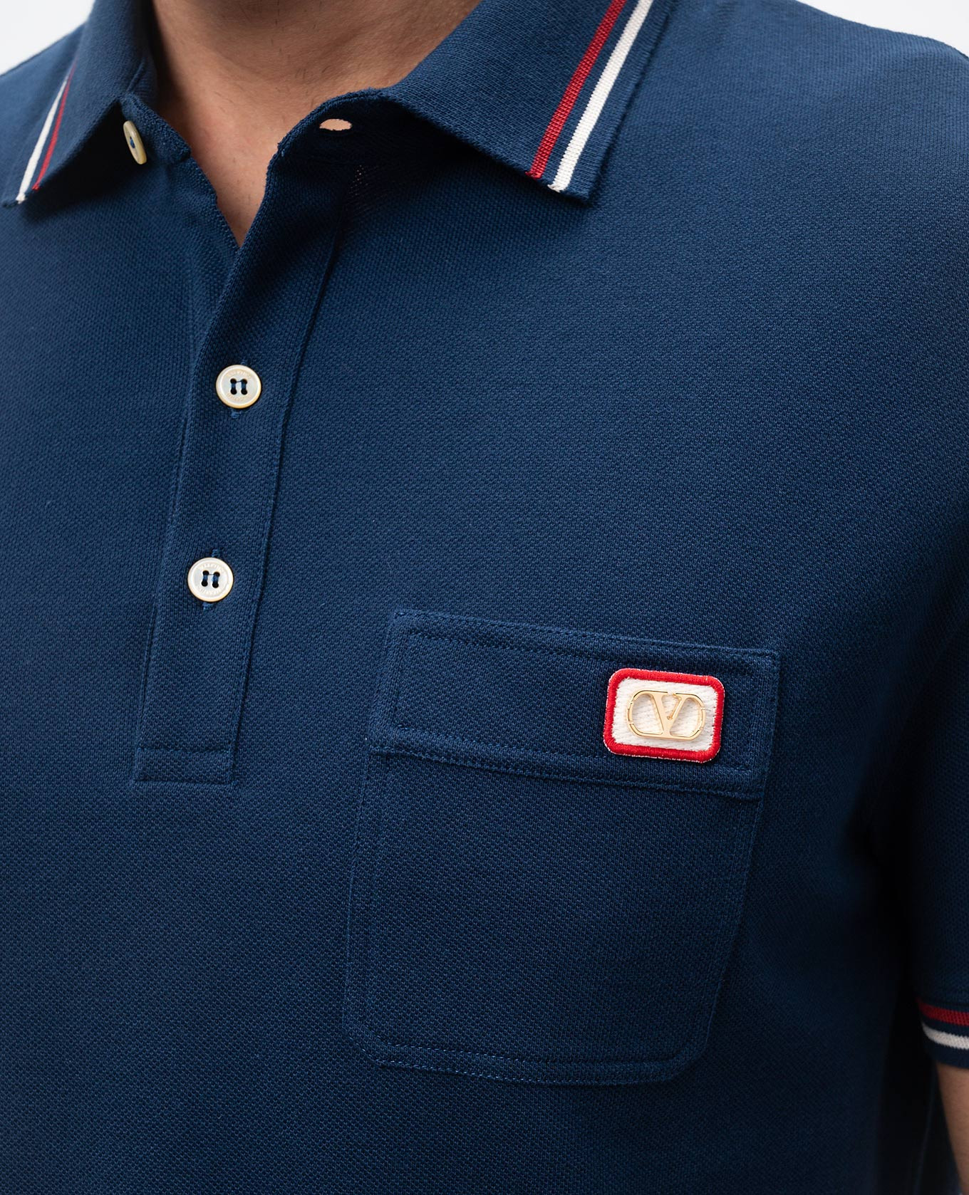 

Blue polo with logo emblem Valentino