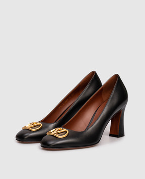Valentino Black leather shoes with logo 7W2S0MD9DSH