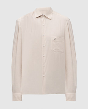 Stefano Ricci Beige cashmere check shirt MC007911BN3031
