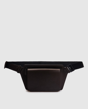 Cashmere&Whiskey Brown leather belt bag with logo BUMBAG