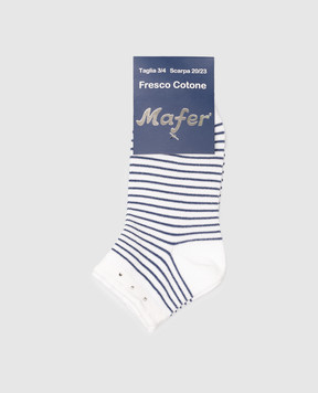 RiminiVeste Mafer children's white socks in a stripe with crystals BFC5600