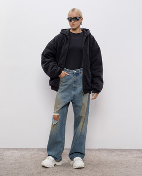 Vetements Black long sleeve with logo embroidery WH76LS570B