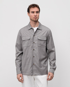 CAPOBIANCO Gray wool shirt 18M501UE00